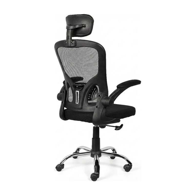 Cadeira para Escritório Ergonômica Giratória Brin7 B7-001-PT com Ajuste Lombar, Mesh Respirável e Laudo NR-17