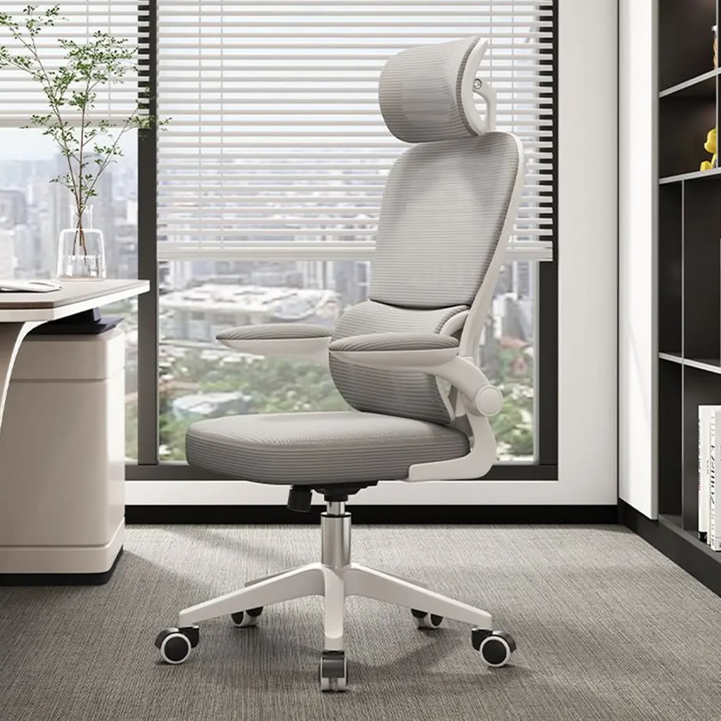 Cadeira de Escritório Ergonômica Python Fly B07 Cinza com Suporte Lombar