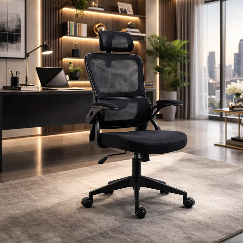 Cadeira de Escritório Posture XHOCB07 Ergonômica Preta Fly