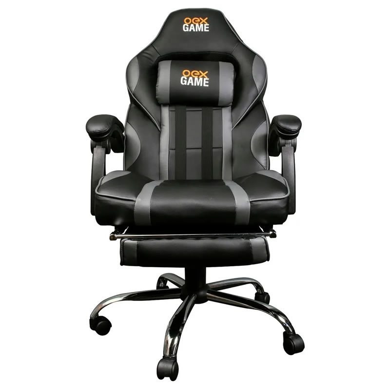 Cadeira Gamer OEX Game GC300 Ergonômica em Couro Sintético Reclinável até 150kg