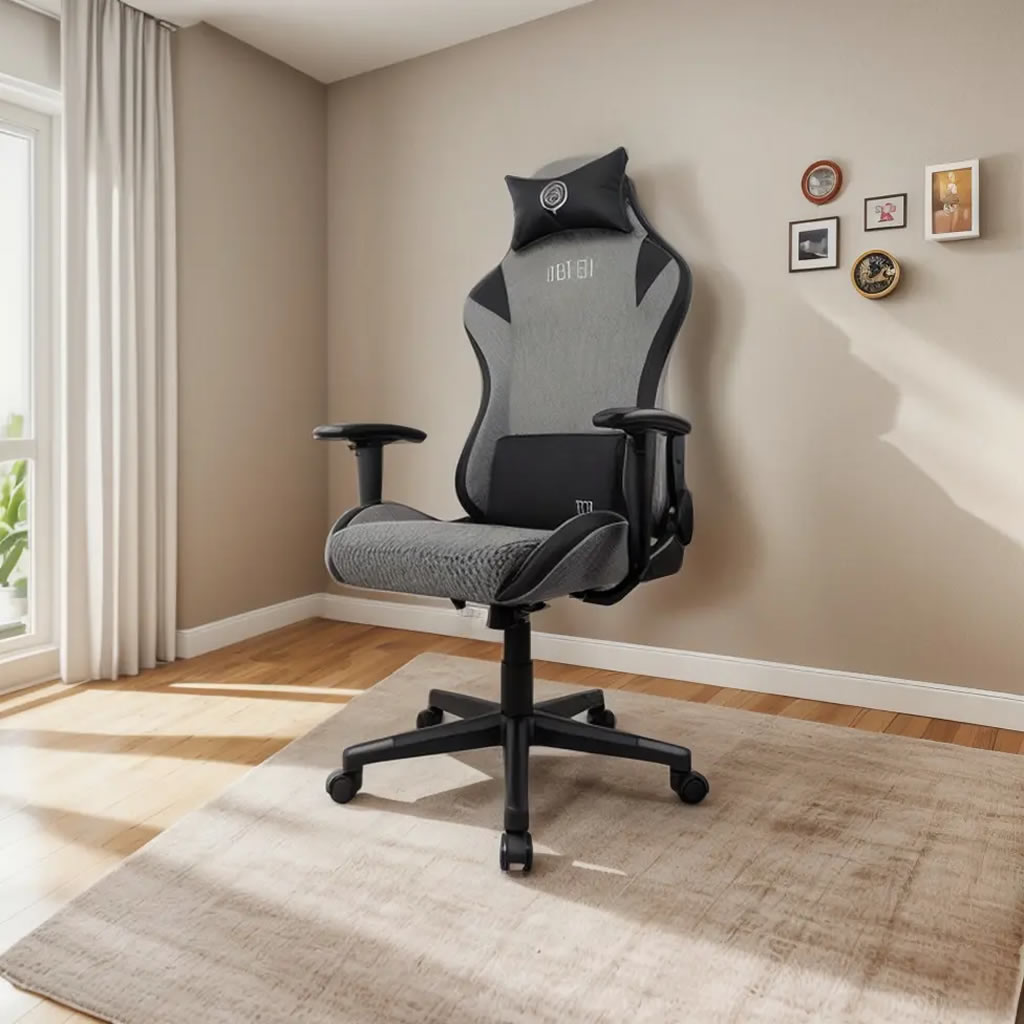 Cadeira Gamer Tgt Heron Tx Tecido Preto E Cinza