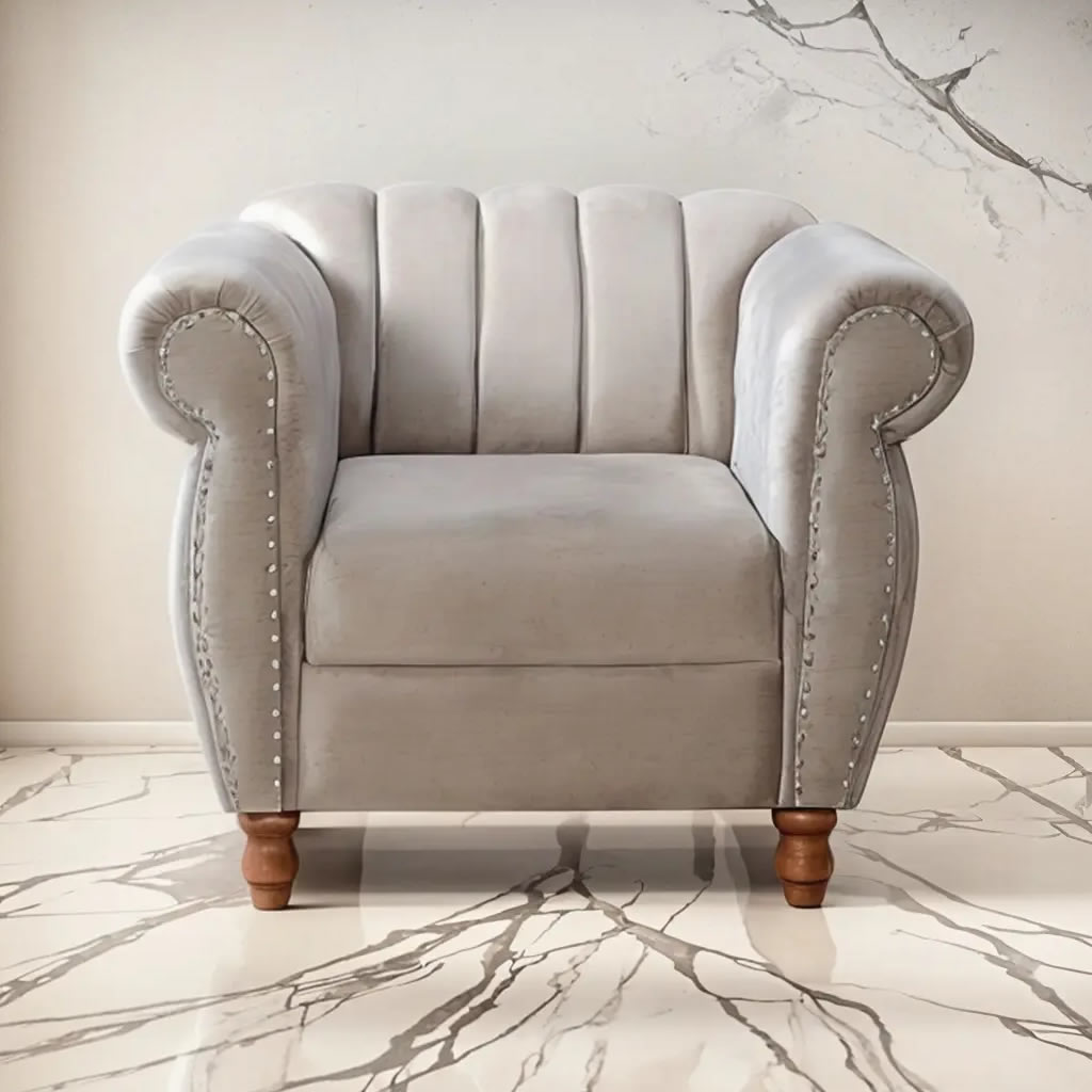 Poltrona Chesterfield Sofá Realeza Decoração Vintage Retrô